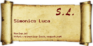 Simonics Luca névjegykártya